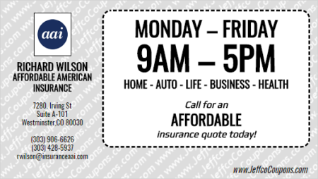 Affordable American Insurance Westminster Coupon