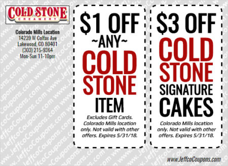 Cold Stone Creamery Golden Coupon