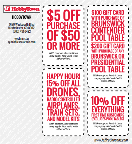 Hobby Town Westminster Coupon