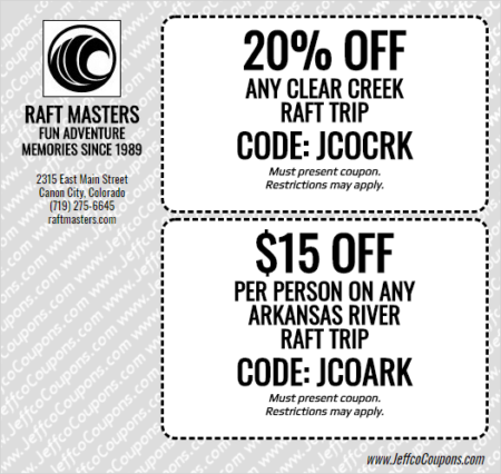 Raft Masters Jefferson County Coupon
