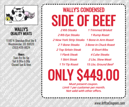 Wally’s Quality Meats Westminster Coupon