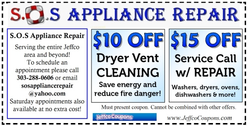 S.O.S. Appliance Repair Arvada Coupon